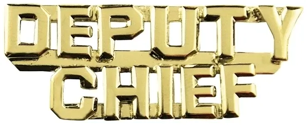 Picture of Deputy Chief (2 Rows) Die Struck Letters, 2 Post and Clutch Back, Pairs, 1/4" High