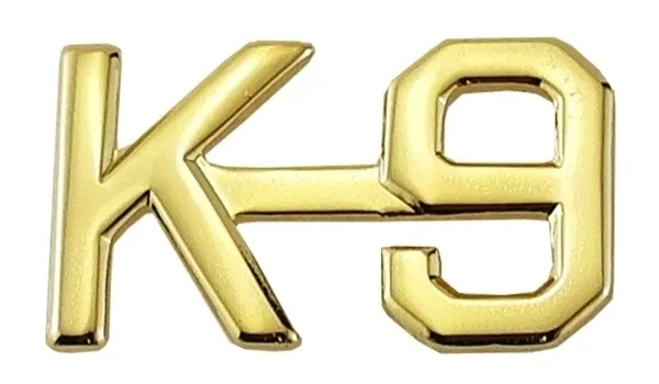 Picture of K-9 Die Struck Letters, 2 Posts and Clutch Backs, Pairs, 3/8" High